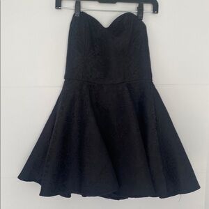 Fit and flare Black Strapless Dress